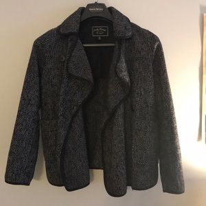 Lucky Brand Draped Front Tweed Jacket